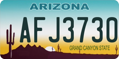 AZ license plate AFJ3730
