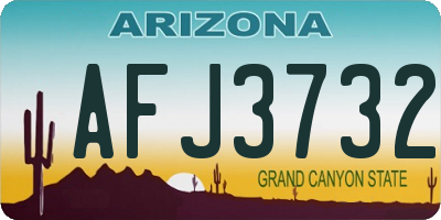 AZ license plate AFJ3732