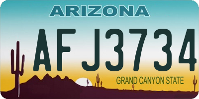 AZ license plate AFJ3734