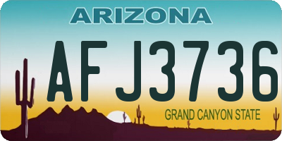 AZ license plate AFJ3736