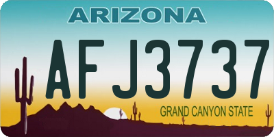 AZ license plate AFJ3737