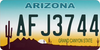 AZ license plate AFJ3744
