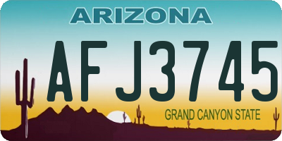AZ license plate AFJ3745
