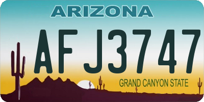AZ license plate AFJ3747