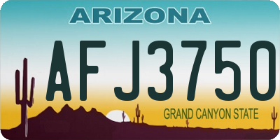 AZ license plate AFJ3750
