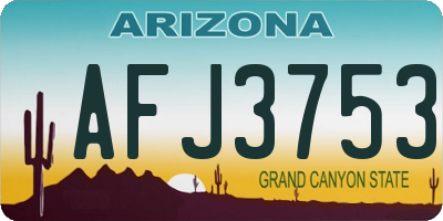 AZ license plate AFJ3753