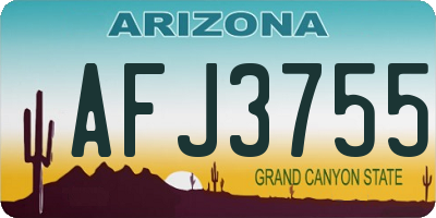 AZ license plate AFJ3755