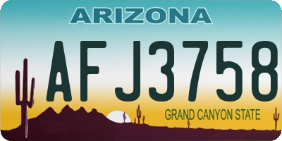 AZ license plate AFJ3758