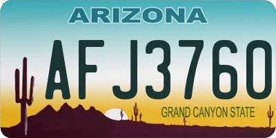 AZ license plate AFJ3760