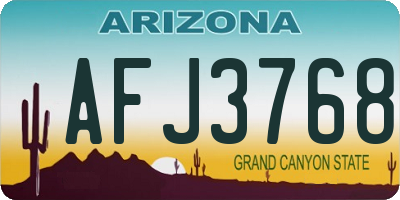 AZ license plate AFJ3768