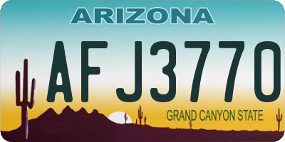 AZ license plate AFJ3770