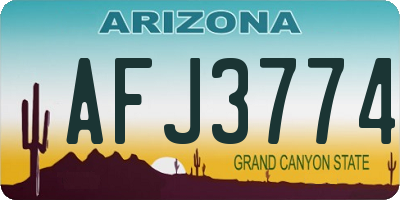 AZ license plate AFJ3774
