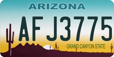 AZ license plate AFJ3775