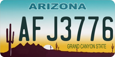 AZ license plate AFJ3776