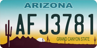 AZ license plate AFJ3781