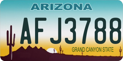 AZ license plate AFJ3788