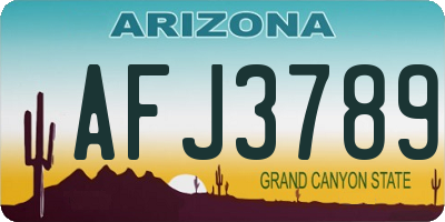 AZ license plate AFJ3789