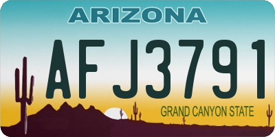 AZ license plate AFJ3791