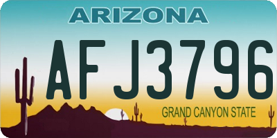 AZ license plate AFJ3796
