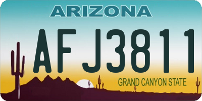 AZ license plate AFJ3811