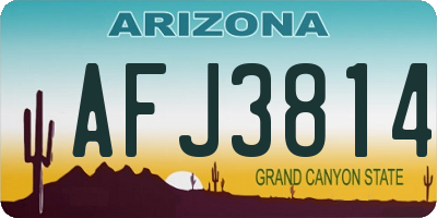AZ license plate AFJ3814