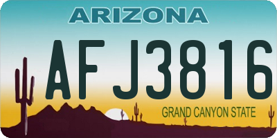 AZ license plate AFJ3816