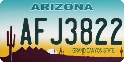 AZ license plate AFJ3822