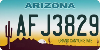 AZ license plate AFJ3829
