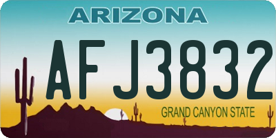 AZ license plate AFJ3832
