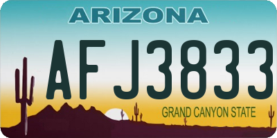 AZ license plate AFJ3833