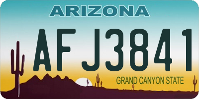 AZ license plate AFJ3841
