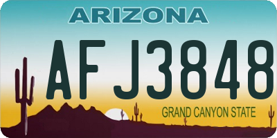 AZ license plate AFJ3848