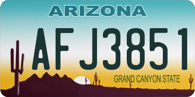 AZ license plate AFJ3851