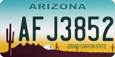 AZ license plate AFJ3852