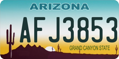 AZ license plate AFJ3853