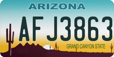 AZ license plate AFJ3863