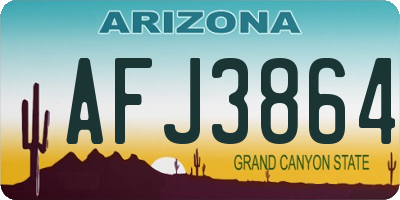 AZ license plate AFJ3864