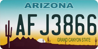 AZ license plate AFJ3866