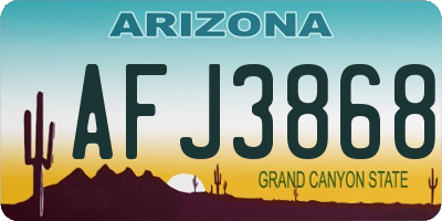 AZ license plate AFJ3868