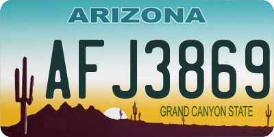 AZ license plate AFJ3869