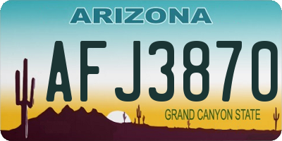 AZ license plate AFJ3870