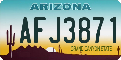 AZ license plate AFJ3871