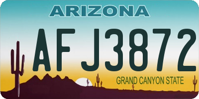 AZ license plate AFJ3872