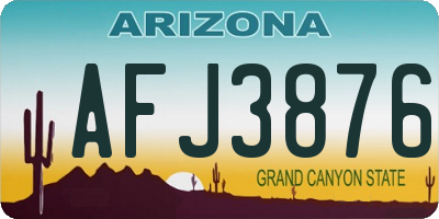 AZ license plate AFJ3876
