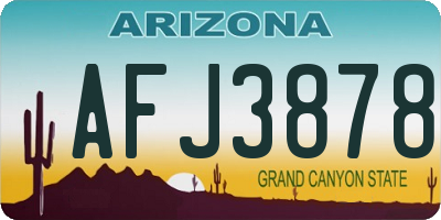 AZ license plate AFJ3878