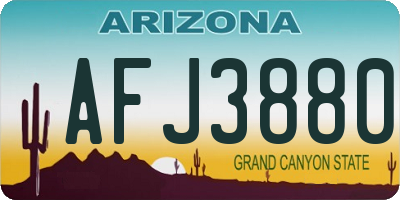 AZ license plate AFJ3880