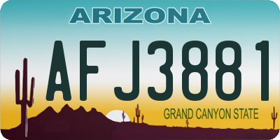 AZ license plate AFJ3881