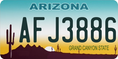 AZ license plate AFJ3886