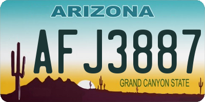 AZ license plate AFJ3887