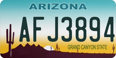 AZ license plate AFJ3894